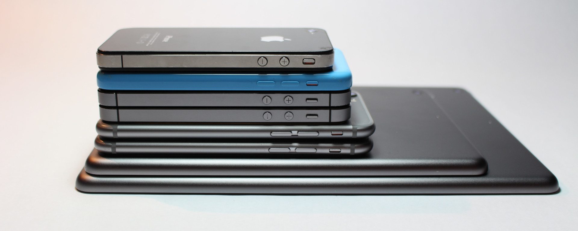iphones stacked on top of each other